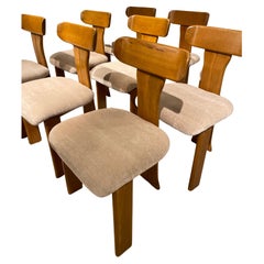 Serie di 6 sedie eleganti in legno di noce di Mario Marenco