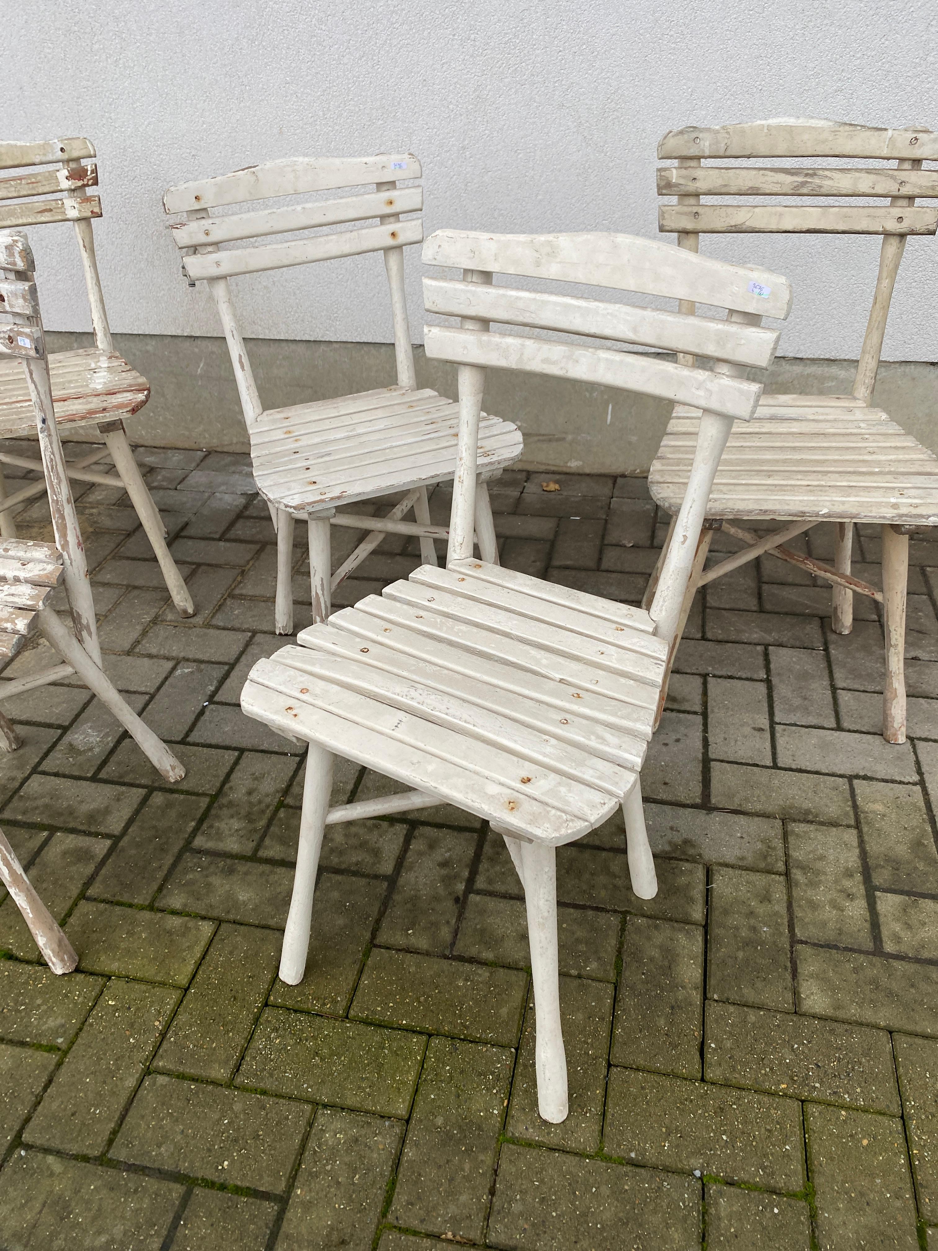 20th Century series of 6 garden or veranda chairs in painted wood circa 1900/1930 Thonet  For Sale