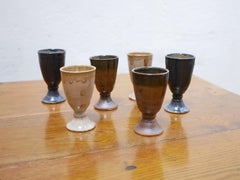 Série de 6 Mazagrans en grès de Marius Bernon, La Borne