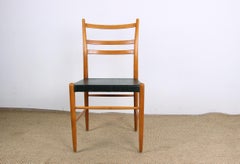 Serie di 6 sedie svedesi in olmo e Skai nero di Yngve Ekstrom per Gemla 1960