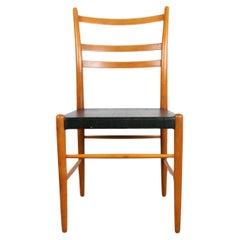 Used Series of 6 Swedish chairs in Elm and black Skai by Yngve Ekstrom for Gemla 1960