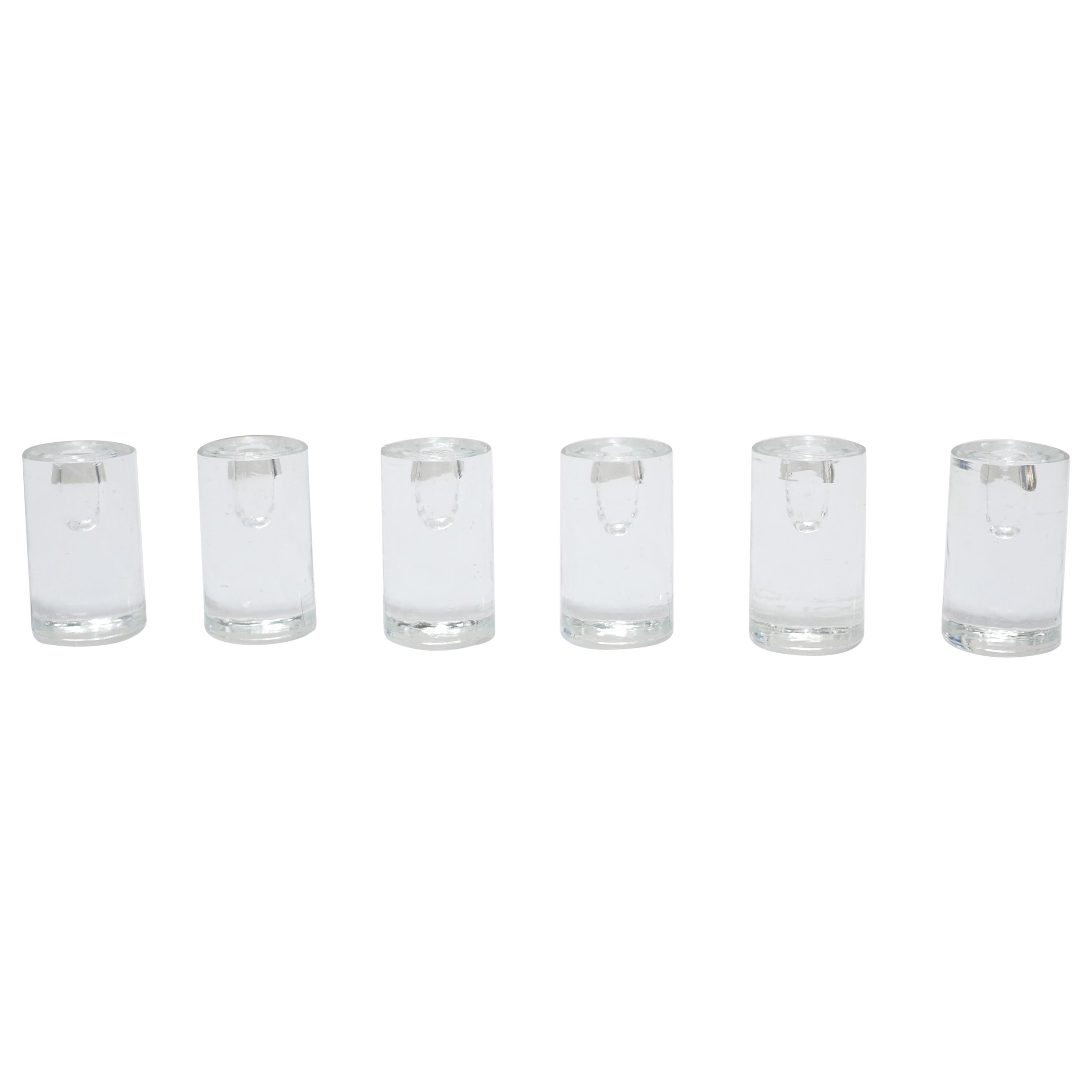 Serie von 6 Vintage-Kerzenständern aus geblasenem Glas, herausgegeben von Guaxs