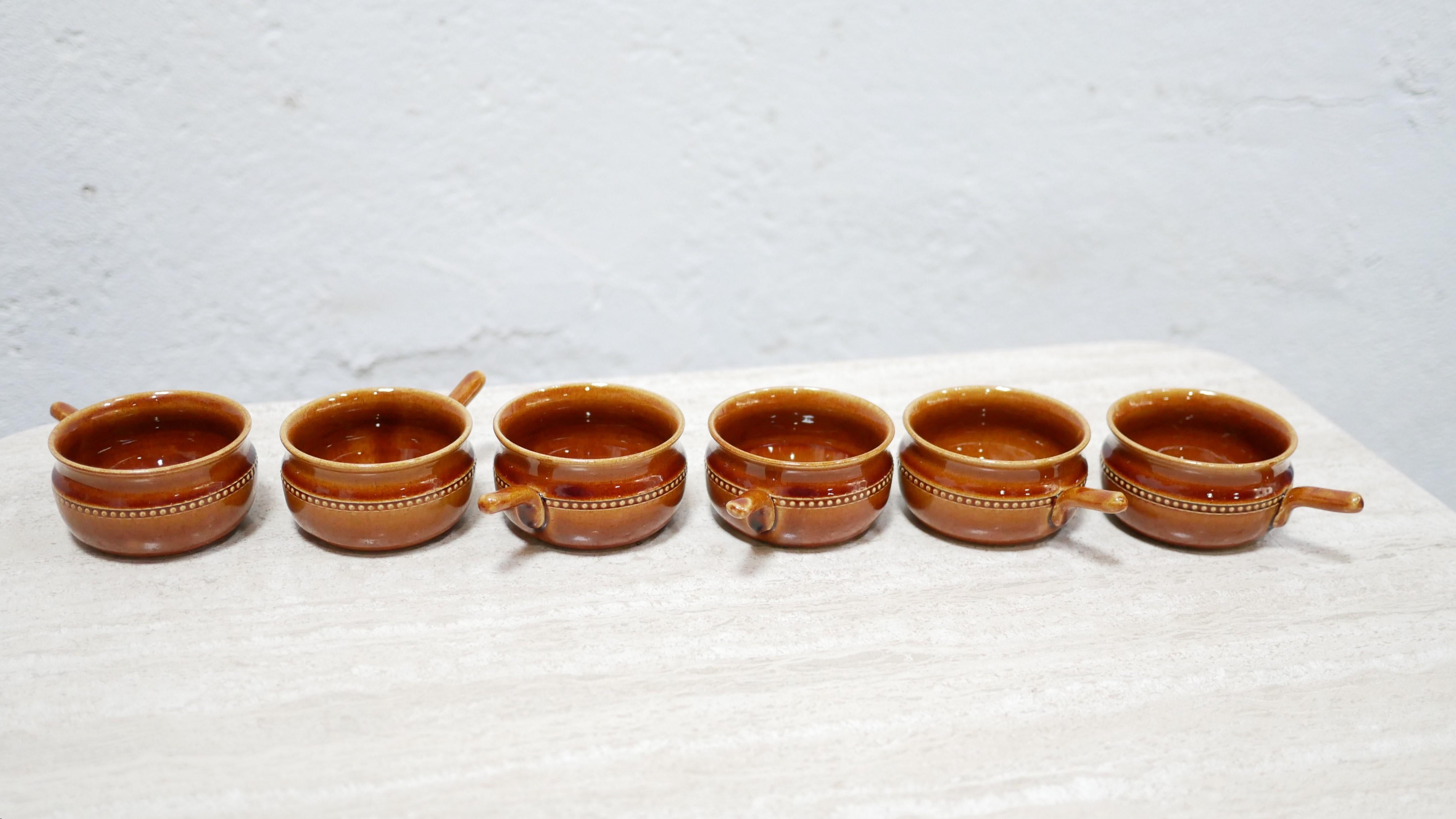 Series of 6 Vintage Scandinavian Ceramic Cups by the Höganäs Keramik Factory For Sale 7