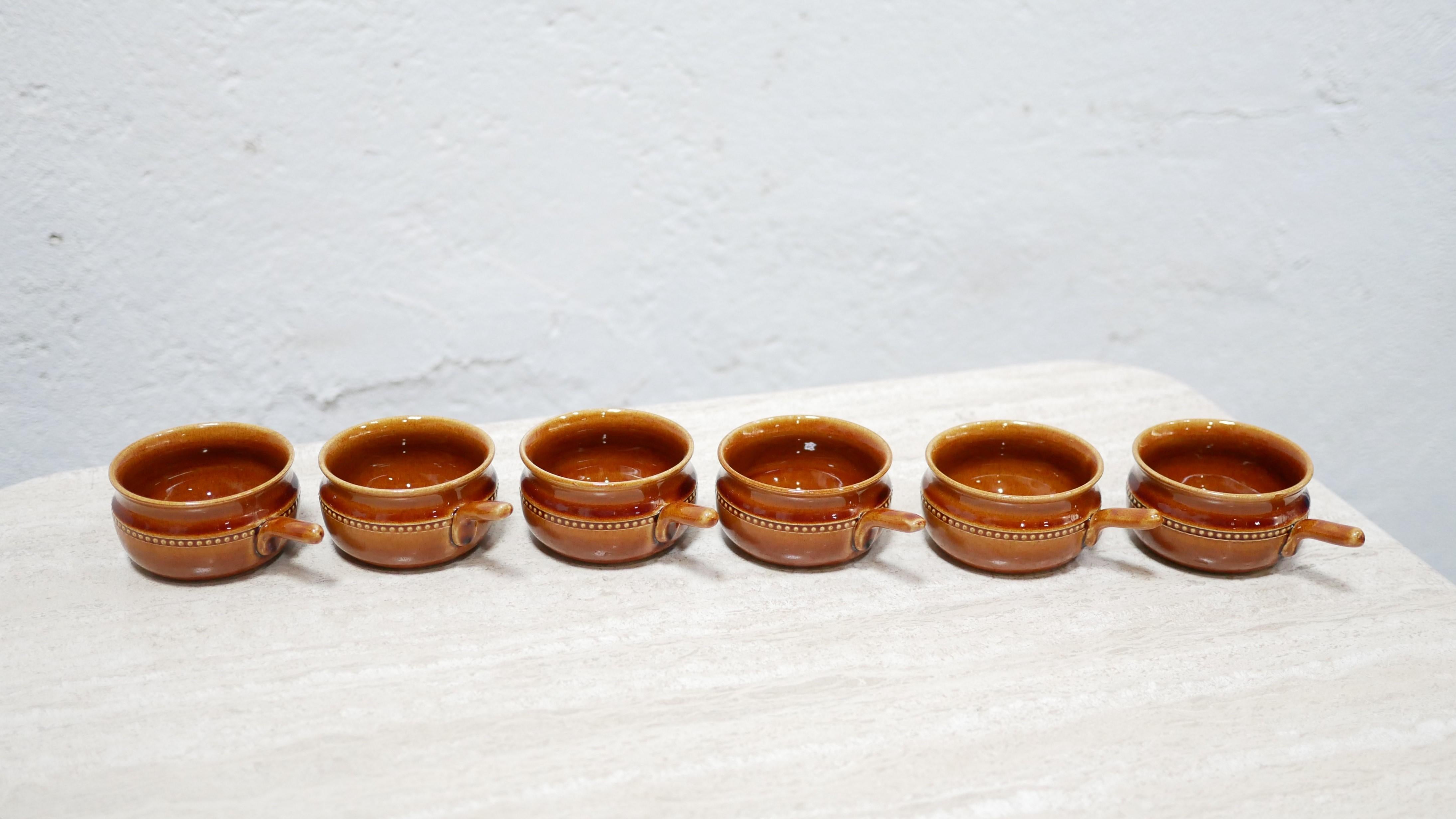 Series of 6 Vintage Scandinavian Ceramic Cups by the Höganäs Keramik Factory For Sale 8