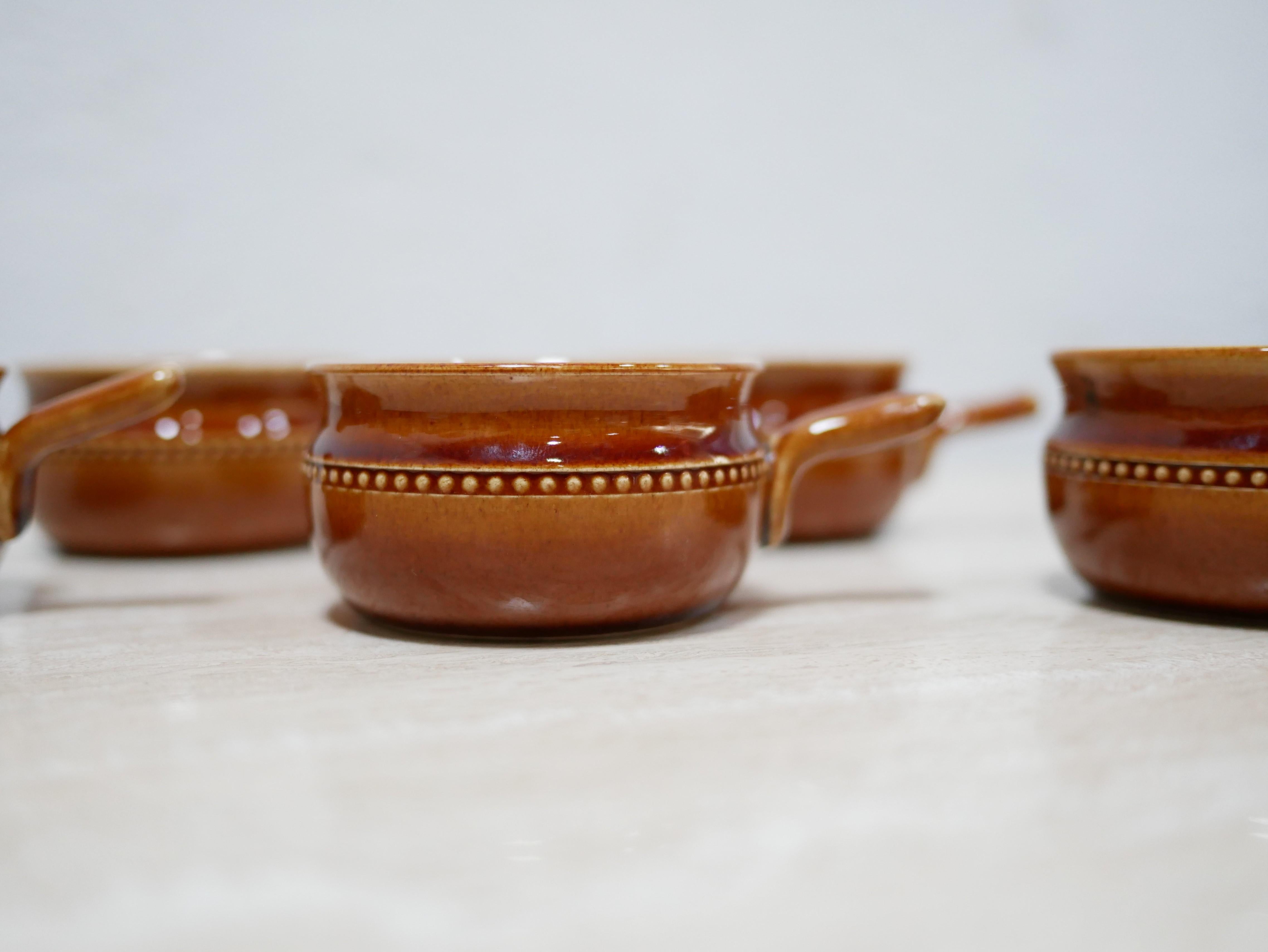 Serie di 6 tazze scandinave vintage in ceramica della fabbrica Höganäs Keramik In condizioni buone in vendita a AIGNAN, FR
