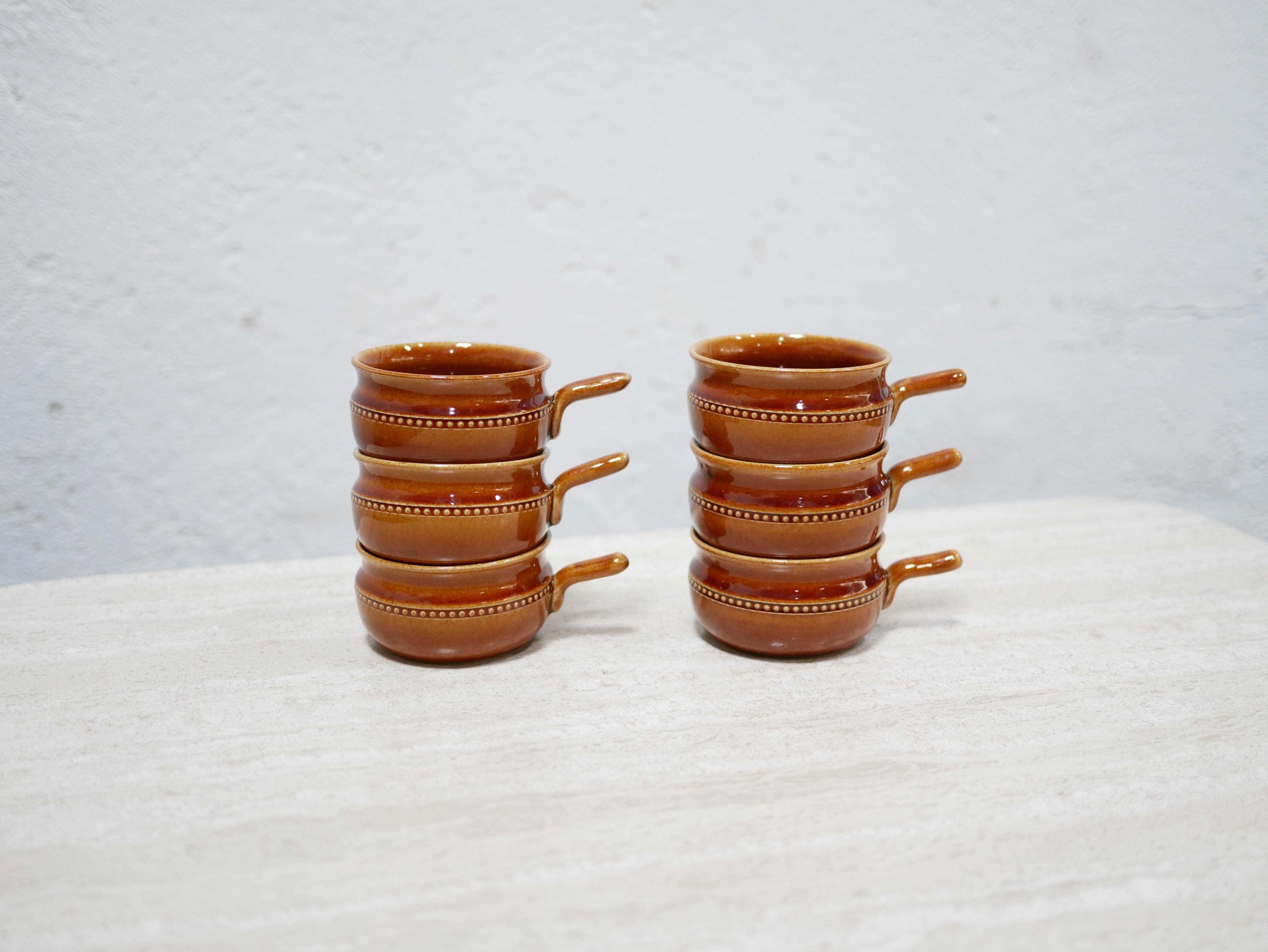 Serie di 6 tazze scandinave vintage in ceramica della fabbrica Höganäs Keramik in vendita 1