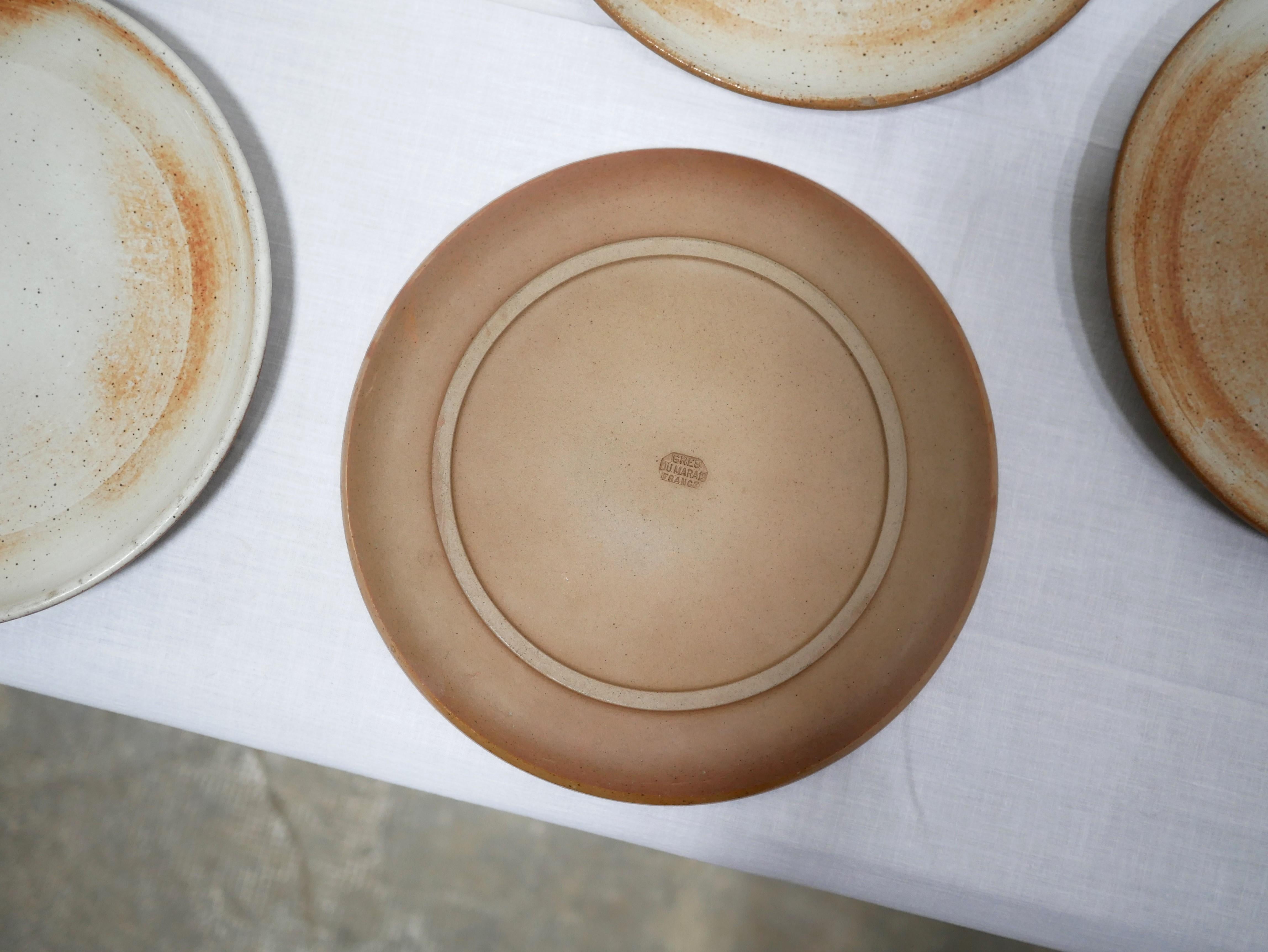 Series of 9 vintage stoneware plates by the Poteries du Marais, France 5