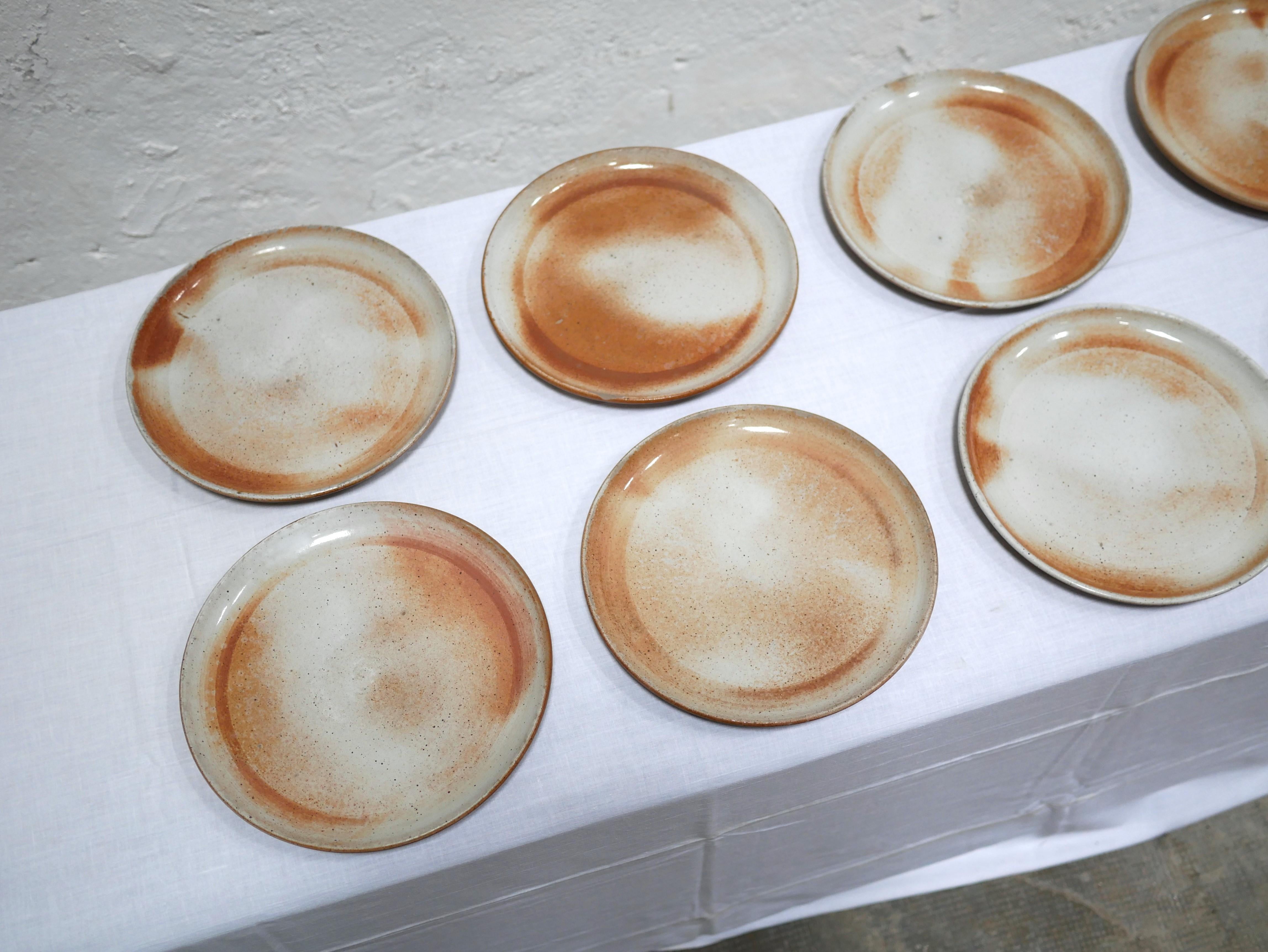 Series of 9 vintage stoneware plates by the Poteries du Marais, France 2
