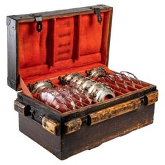 Series of Baccarat Cups with Silvered Bronze Bases