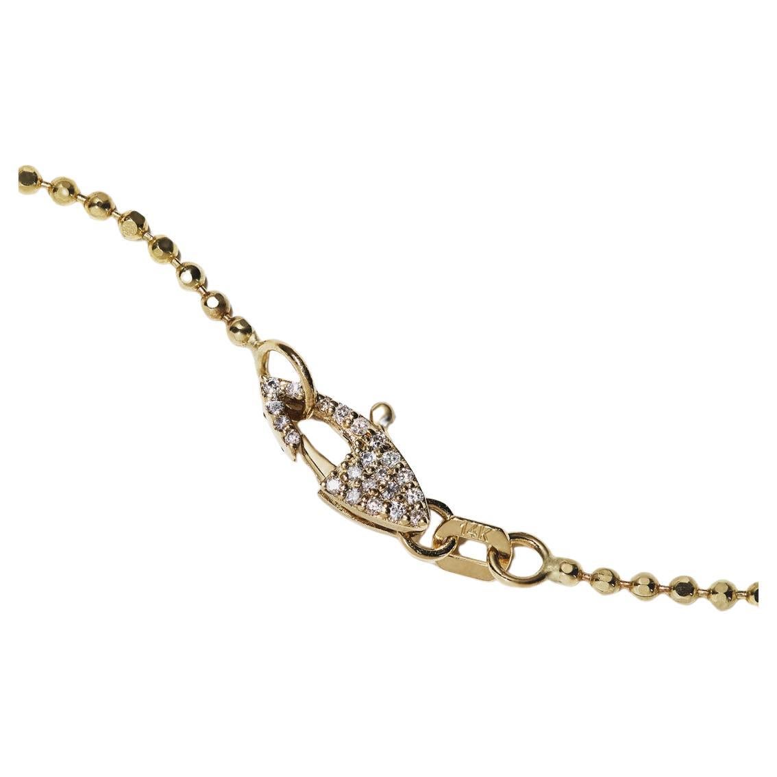 14k Yellow Gold Ball Chain Diamond Clasp Necklace by Series of Eleven