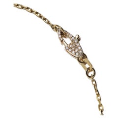 Series of Eleven Diamond Clasp 14k Cable Chain Necklace