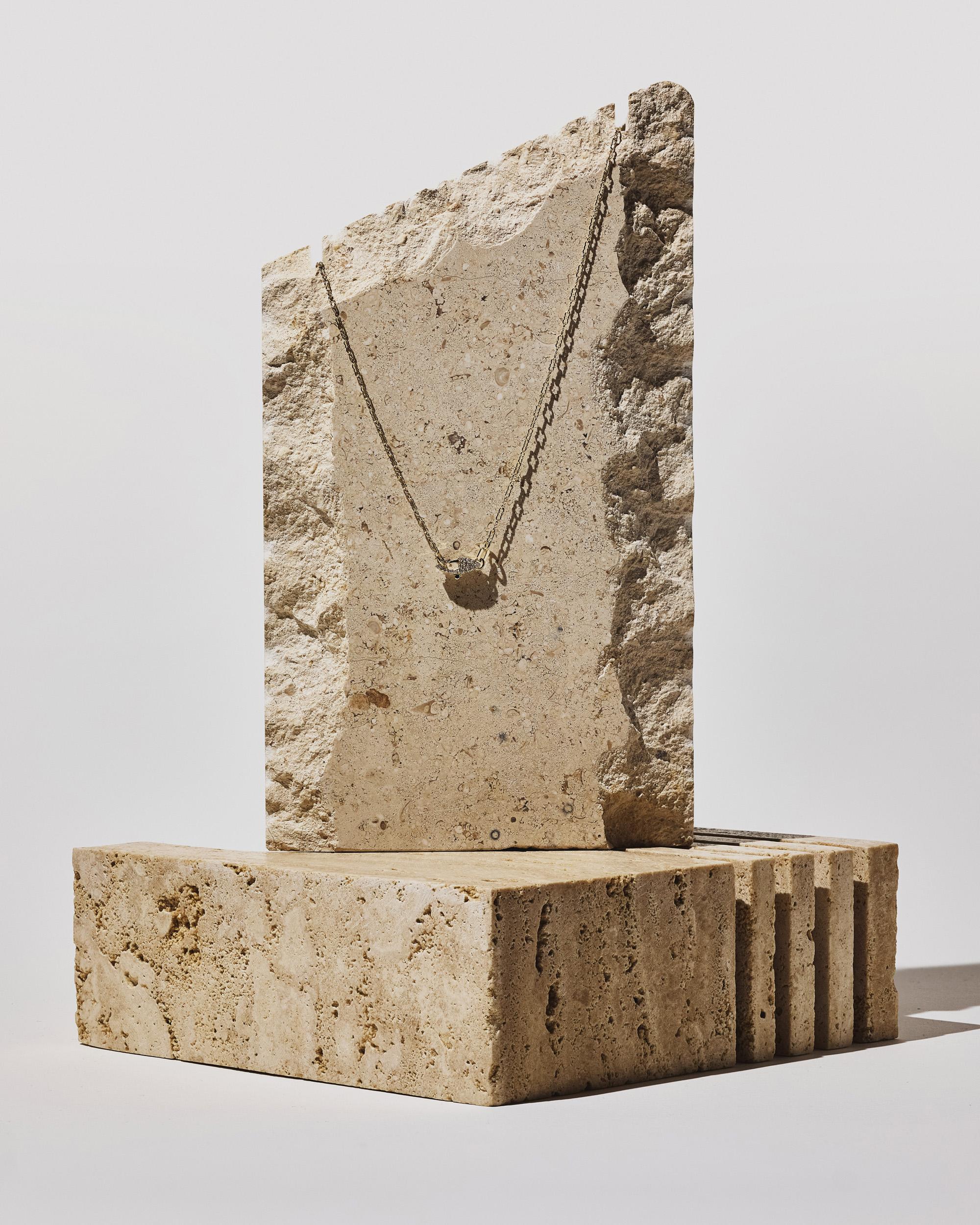 **This style is discounted because the chain length is retired as an option - last piece in stock. 

A solid 14k gold textured paperclip chain featuring a custom hand-pavé double-sided diamond clasp. Designed to be ‘not your average’ paperclip