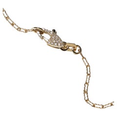 Serie von elf Diamantverschluss 14k Gold Texturierte Papierclip Kette Halskette mit Diamantverschluss