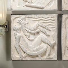 Series of Four Chuck Dodson Cast Concrete Art Deco Wall Plaques