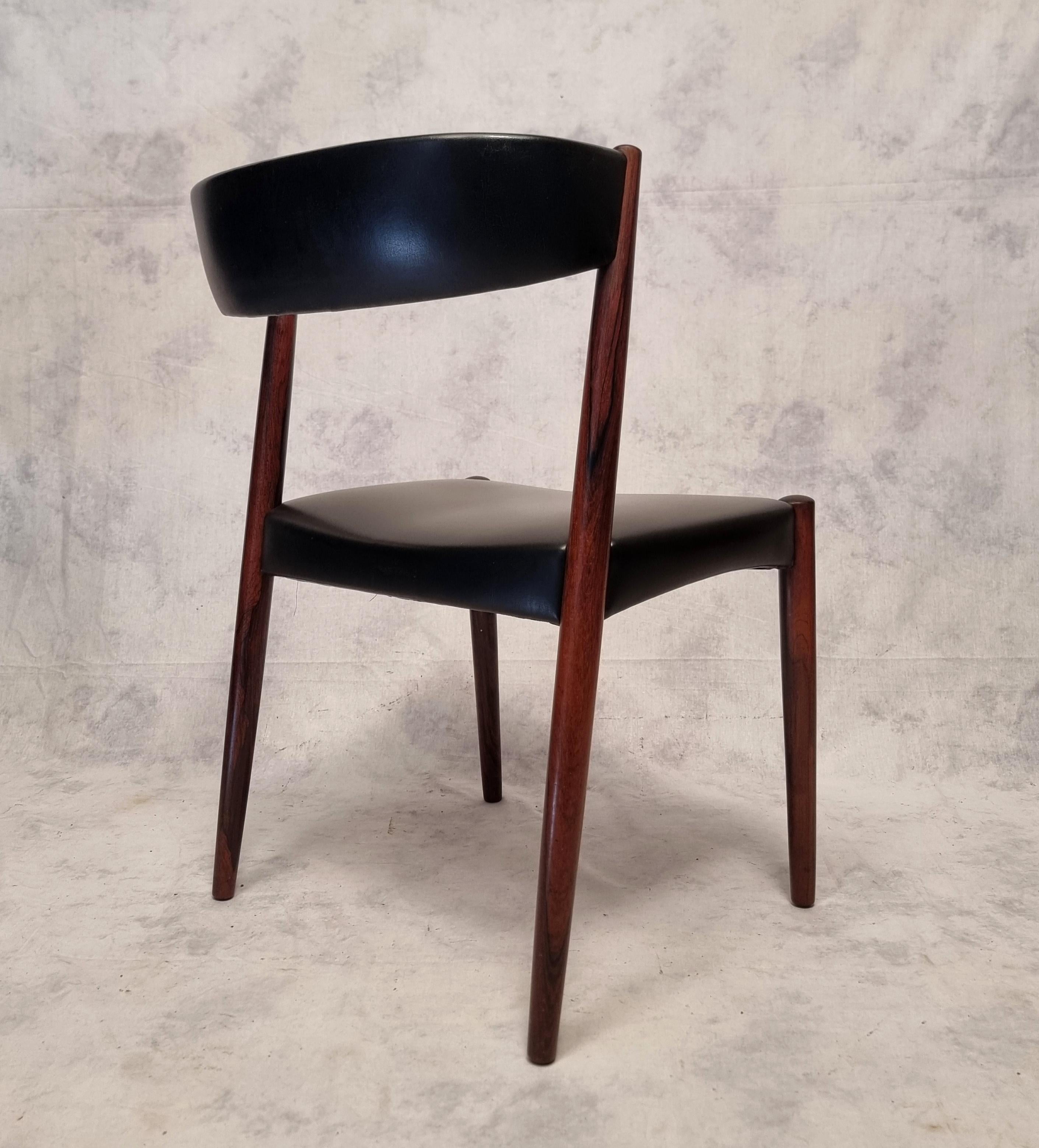 Series Of Four Scandinavian Chairs - Vejle Mobelfabrik - Rosewood - Ca 1960 For Sale 3