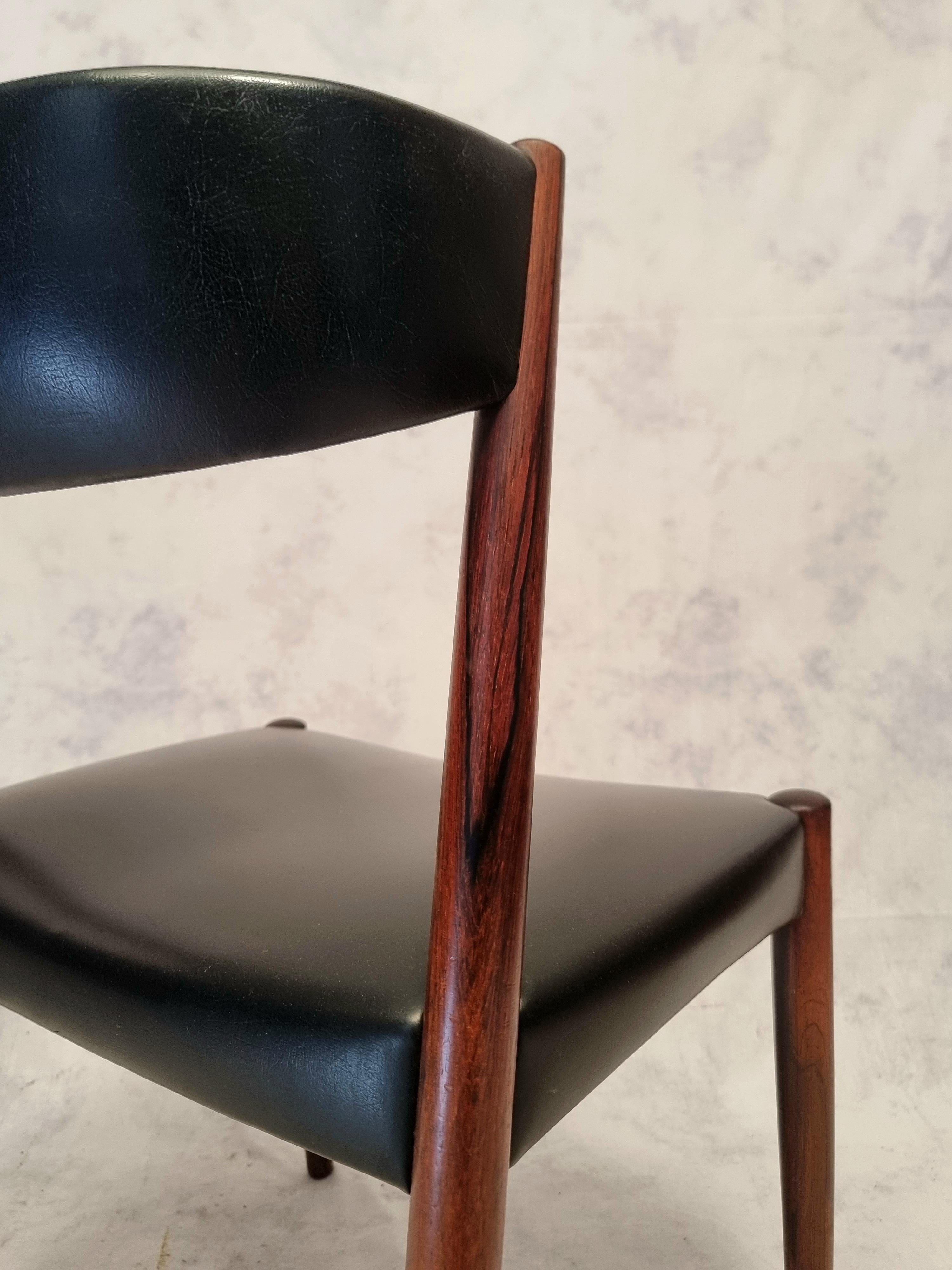Series Of Four Scandinavian Chairs - Vejle Mobelfabrik - Rosewood - Ca 1960 For Sale 4