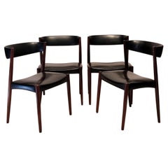 Vintage Series Of Four Scandinavian Chairs - Vejle Mobelfabrik - Rosewood - Ca 1960
