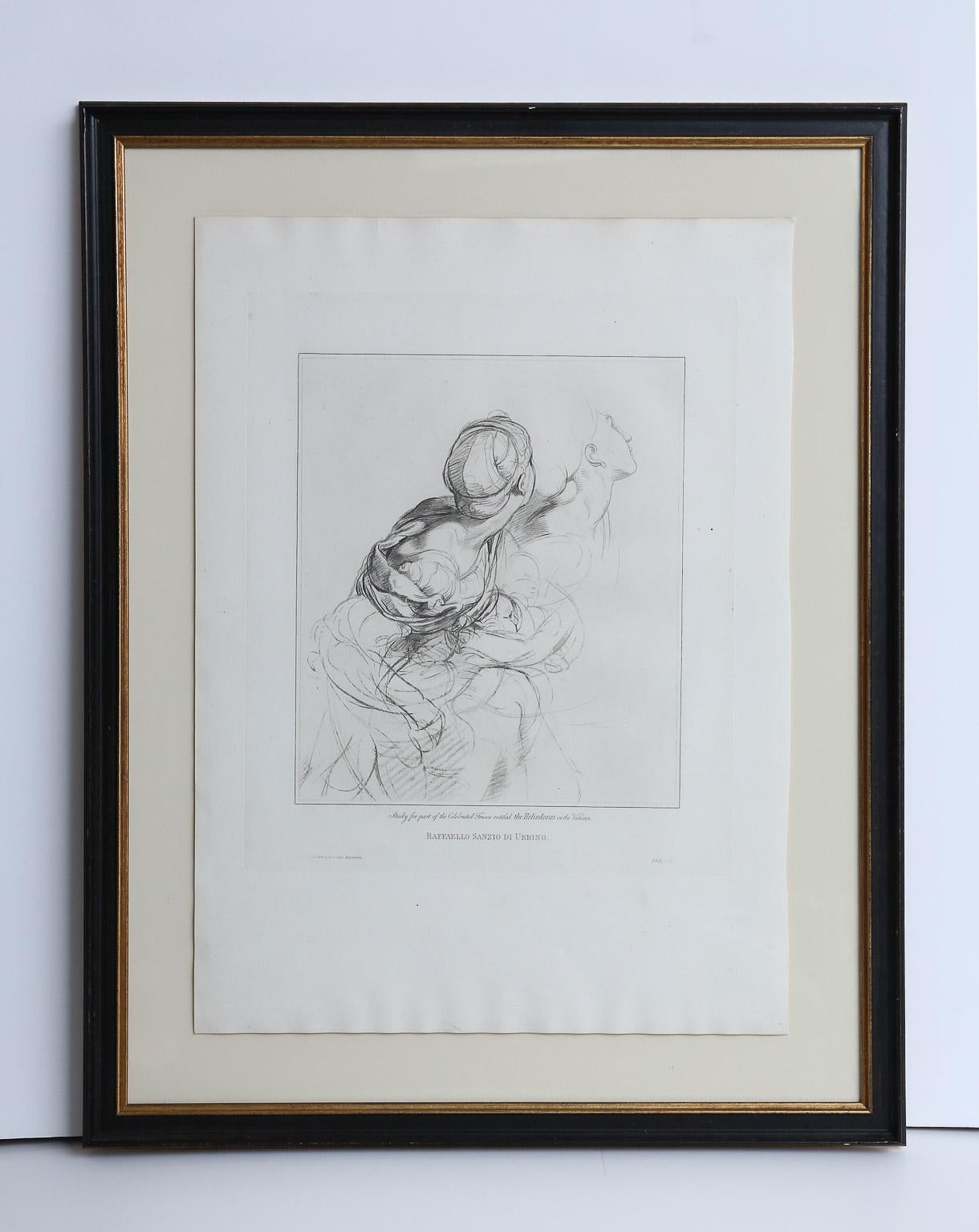An exceptional collection of Italian engravings depicting various figures, faces and scenes of Rome. These pieces are custom framed in Classic black and gold frame. Price listed is per framed engraving.