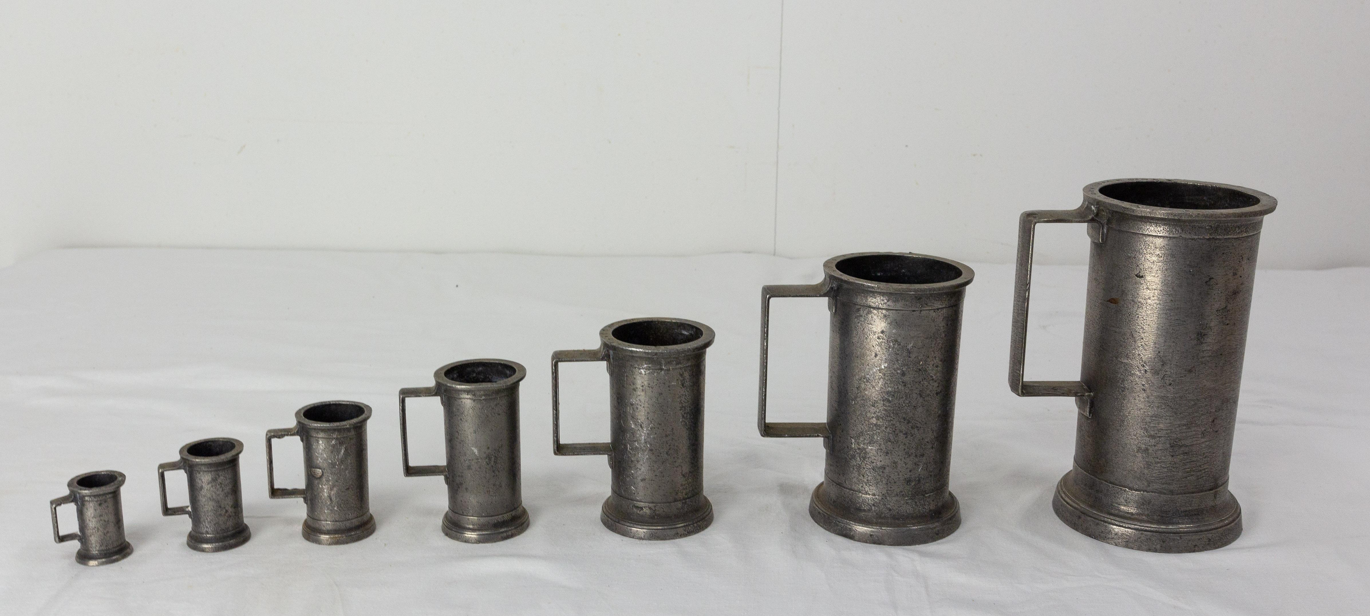 Industrial Series of Measuring Tins, Trade Equipment, France, 19th Century For Sale