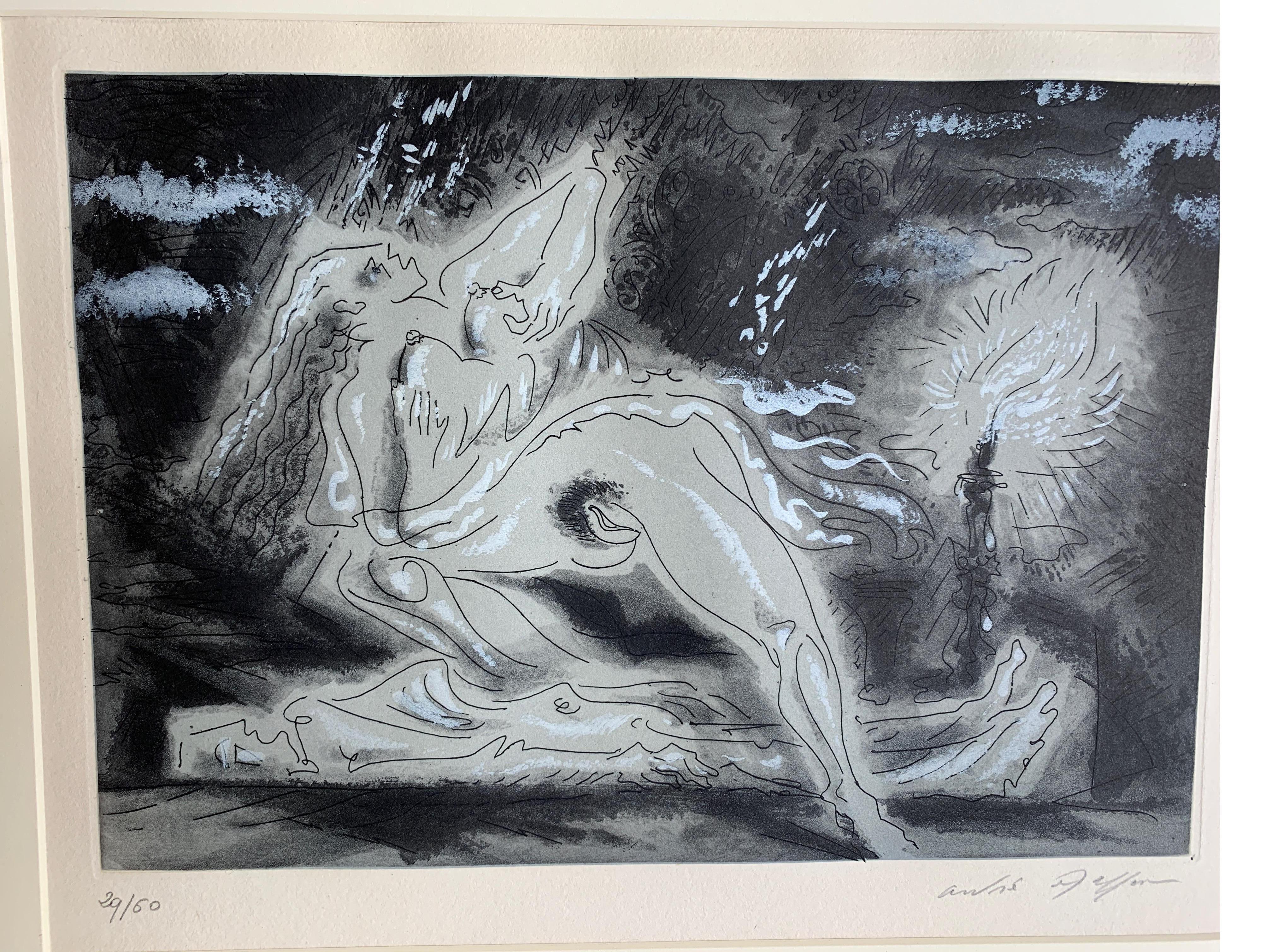 Series of Nine Surrealist Erotic Lithographs by Andre Masson, Signed / Numbered 7