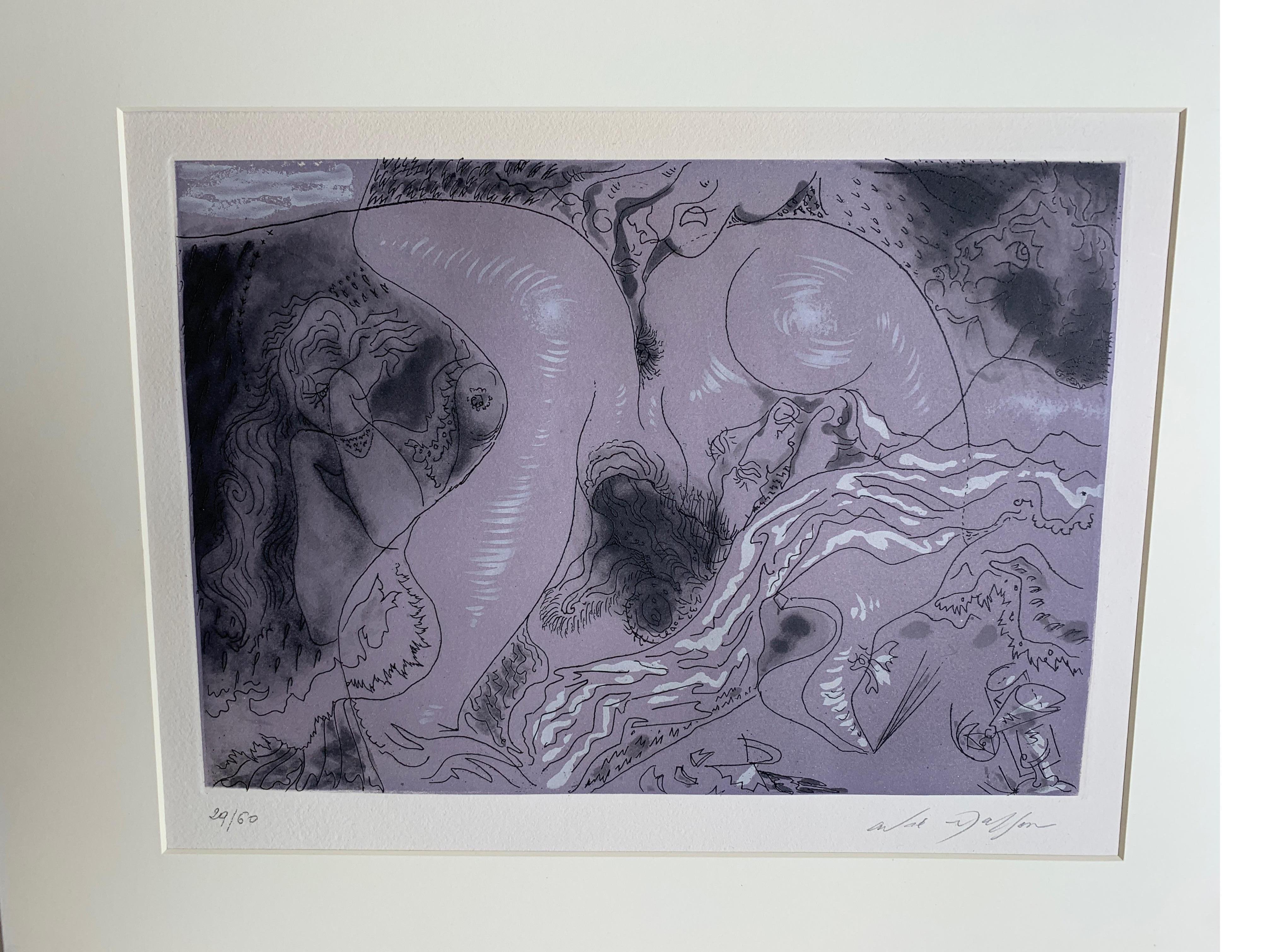 Series of Nine Surrealist Erotic Lithographs by Andre Masson, Signed / Numbered 3