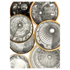 Vintage Series of Seven Plates "Domes of Italy" by Piero Fornasetti, 1960s
