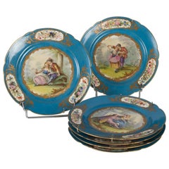 Série d'assiettes en porcelaine de Sèvres du 19e siècle