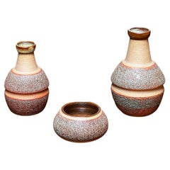 Series of Søholm Einar Johansen ceramics vases and bowl,  made in Denmark 1960's
