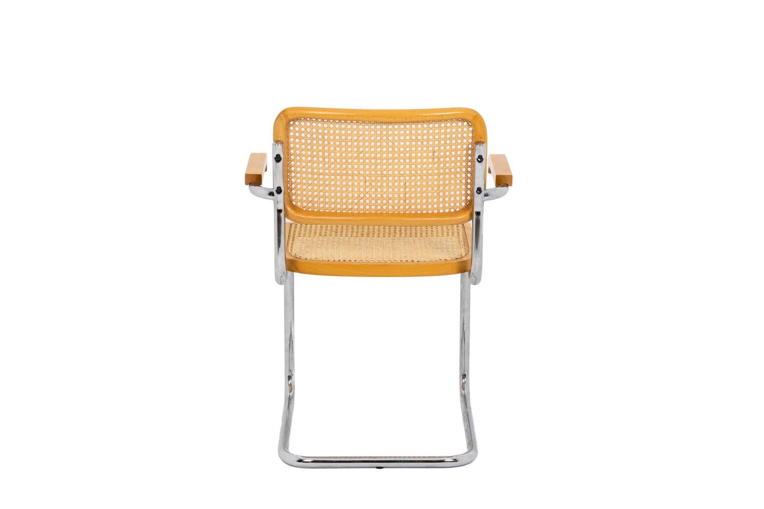 Fin du 20e siècle Série de six fauteuils Cesca en hêtre blond, années 1970