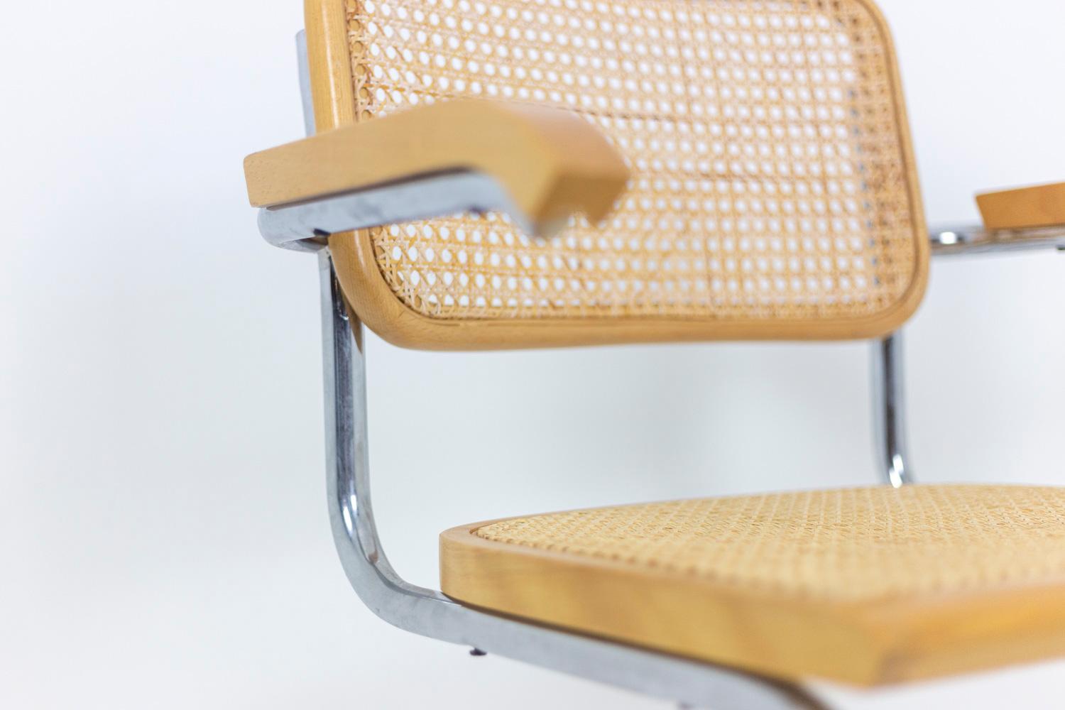 Série de six fauteuils Cesca en hêtre blond, années 1970 2