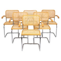 Vintage Series of Six Armchairs Cesca in Beech Blond, 1970s