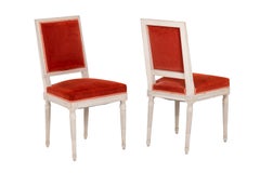 Series of Six Louis XVI Style Chairs in Lacquered Wood, 1950's