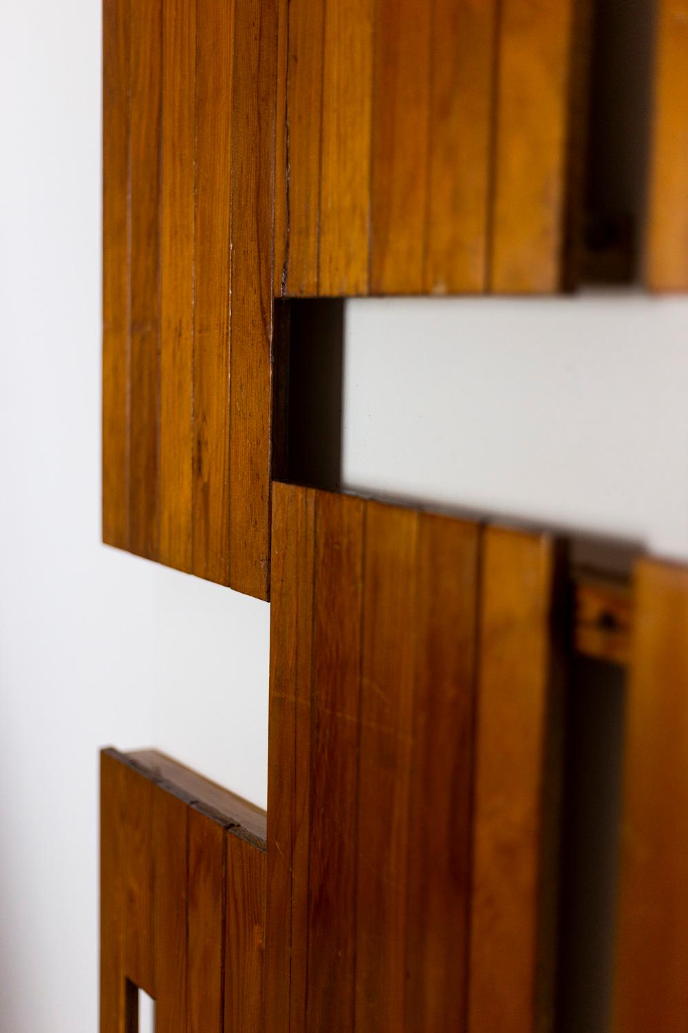 Wood Series of five Panels in Pitch-Pine and White Lacquer, 1950's