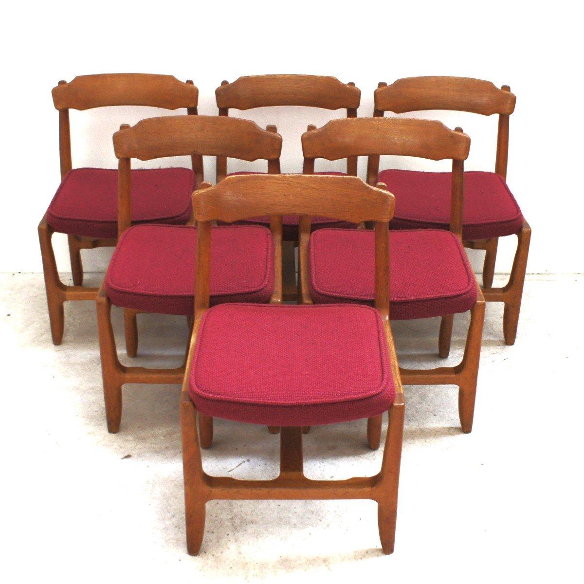 Série de six chaises en chêne massif, modèle Vronique, de Guillerme et Chambron Bon état à Brussels , BE
