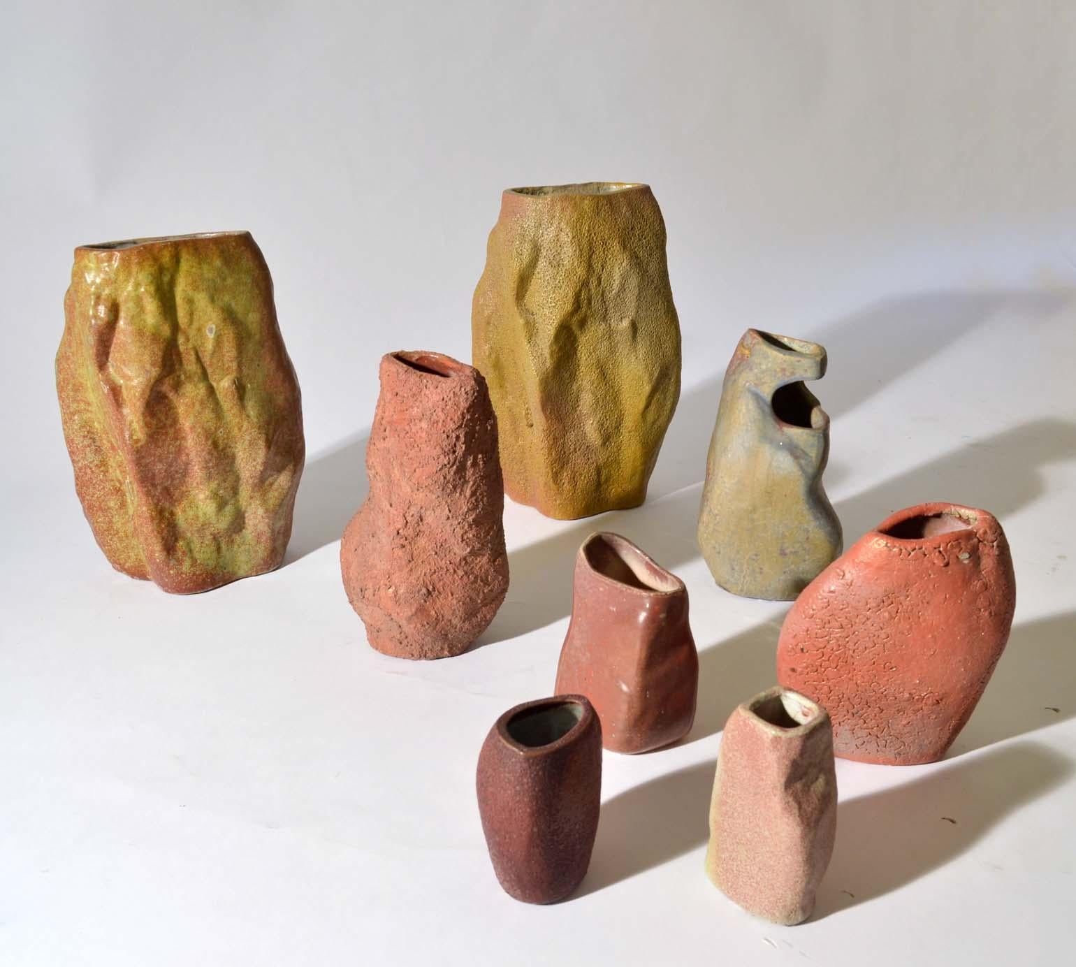 Series of Sculptural Studio Pottery 1960s Dutch Rock Shape Vases, De Olde Kruyk In Good Condition In London, GB