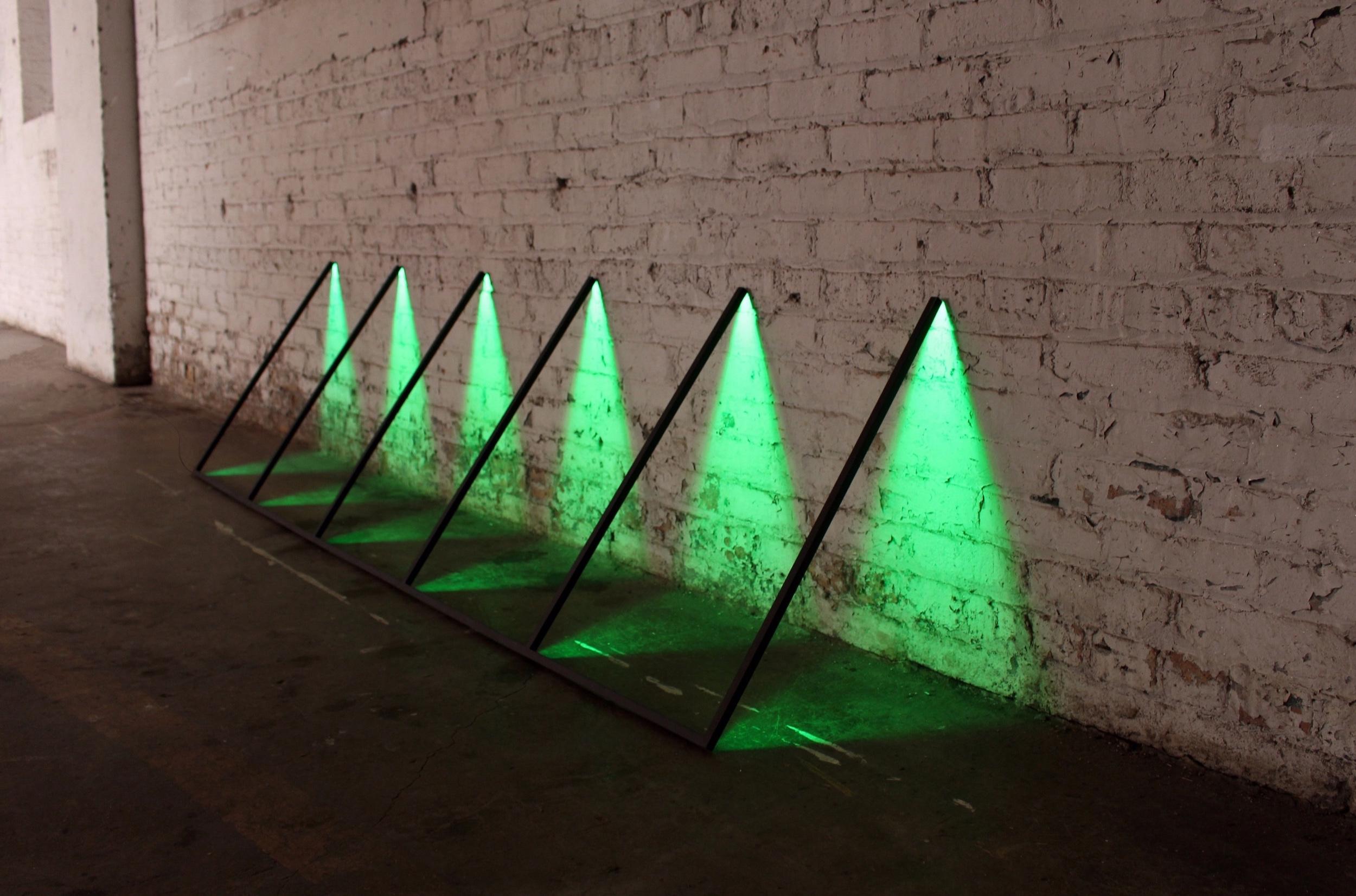 Contemporary Series, Powder-Coated Aluminum and LED Minimal Geometric Light Sculpture For Sale