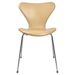 Series Seven Chairs, Model 3107, Soft leather, Sand, Arne Jacobsen