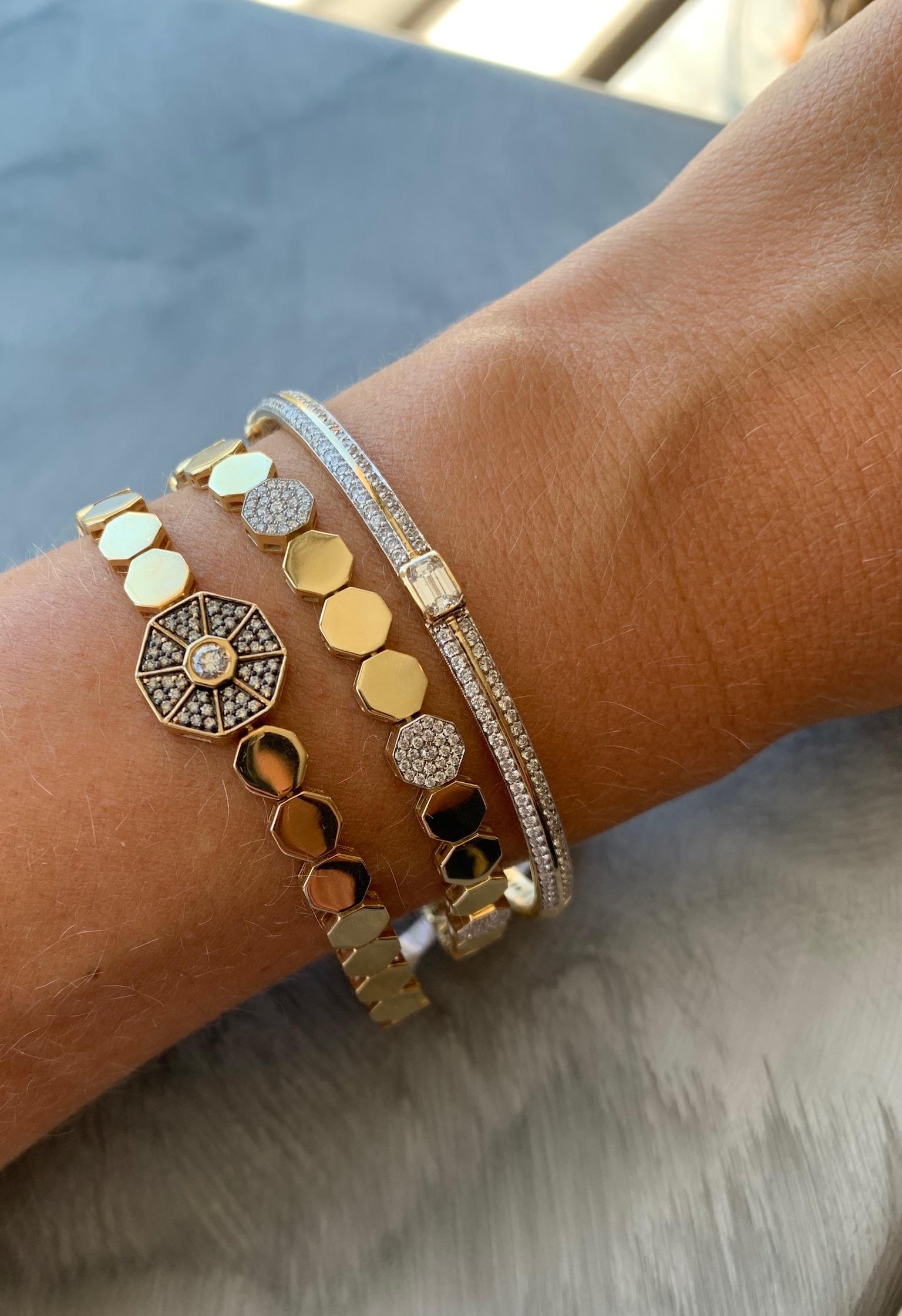 Art Déco Series The Universe Central Diamond Bracelet in vendita