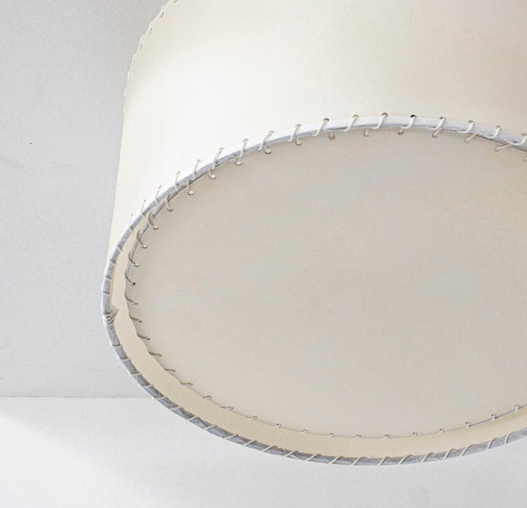 Series02 Large Flush Mount, Polished Unlacquered Brass, Goatskin