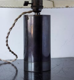 Series02 Table Lamp, Dark Patinated Brass, Stitched Goatskin Parchment Shade