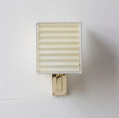 Series03 Wall Sconce, Polished Unlacquered Brass, Goatskin Parchment Shade