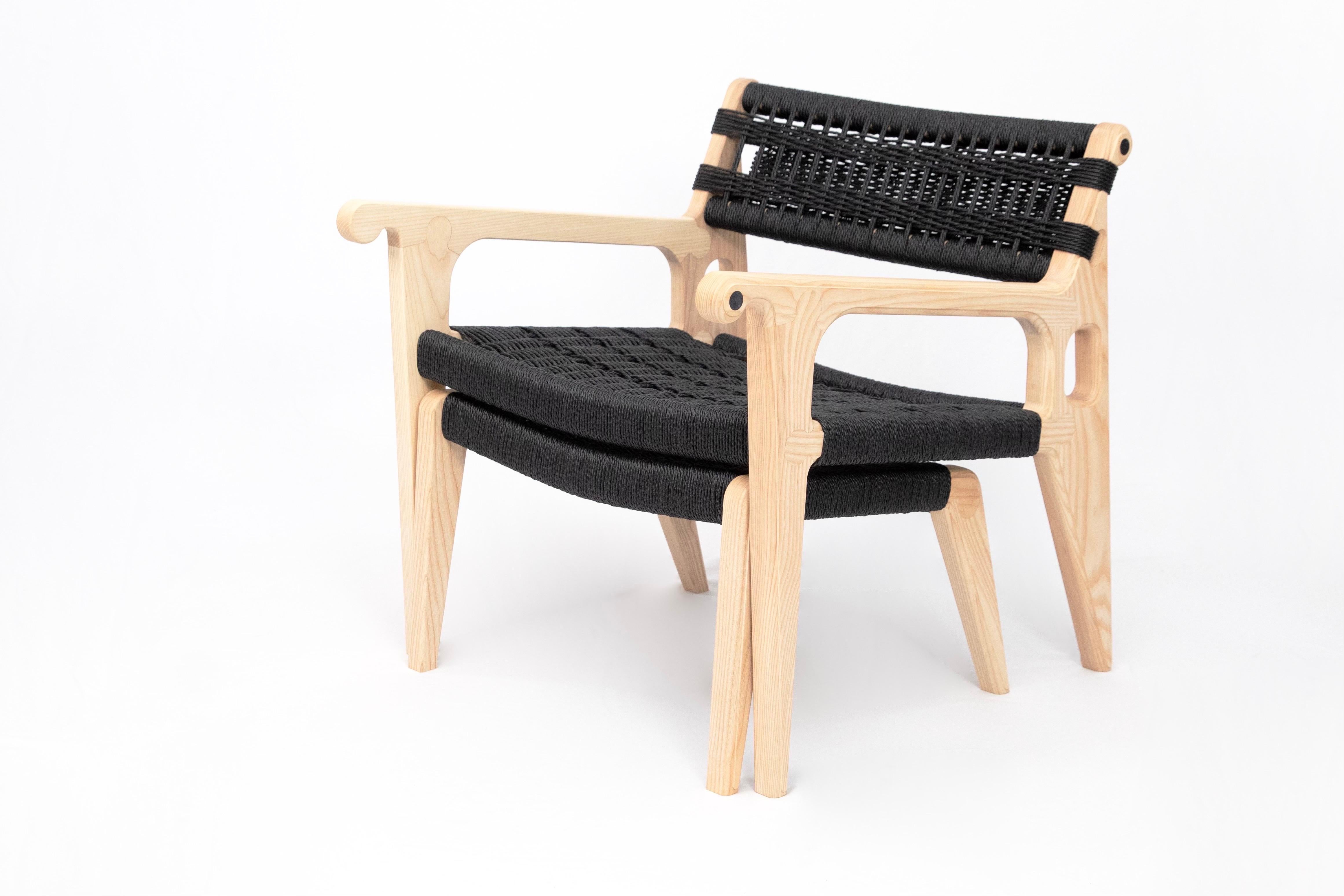Silla y otomana Serif de Travis Hyatt Moderno de mediados de siglo en venta