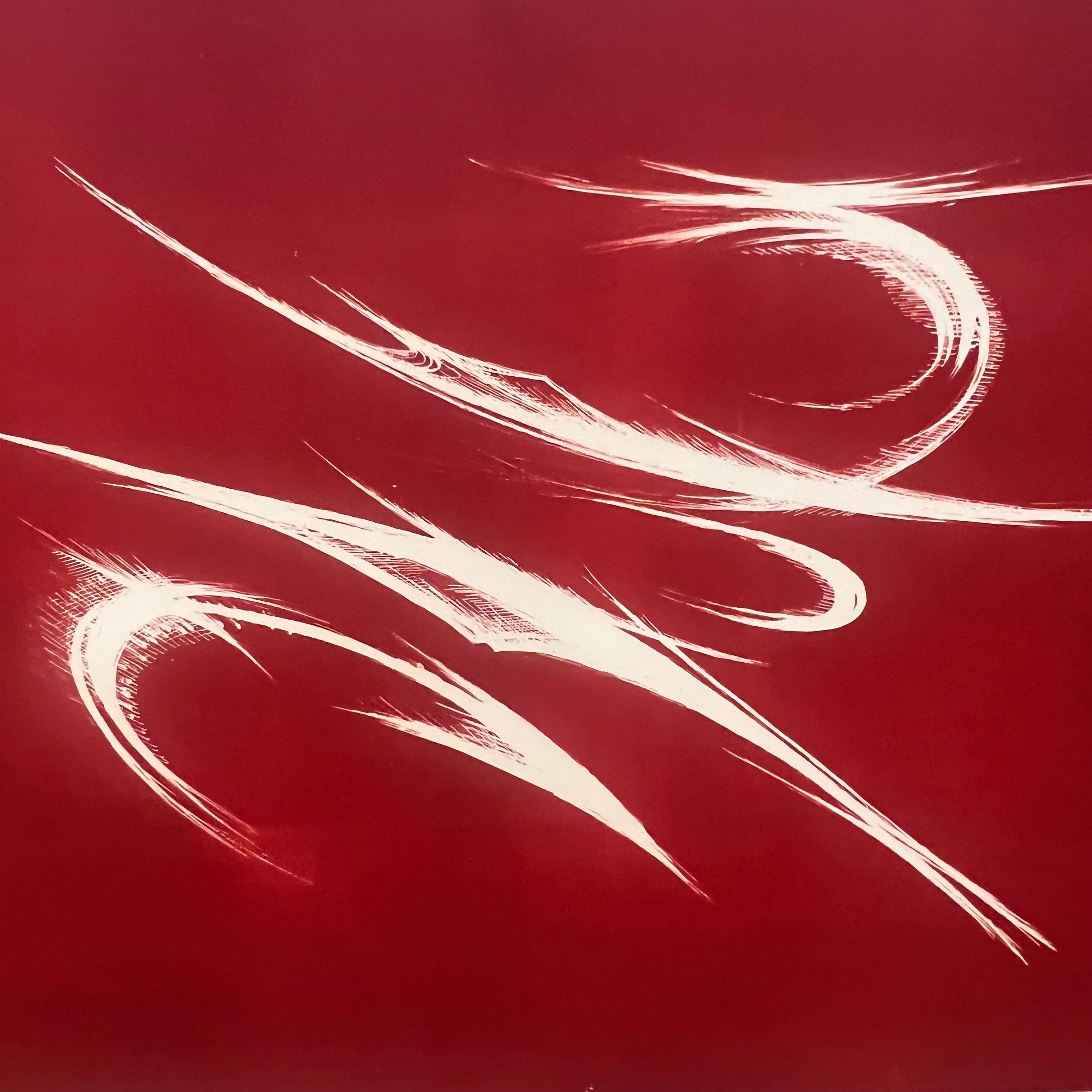 Mid-Century moderno Serigrafia Monocroma su Fondo Rosso – Carmelo Cappello - Italia - 1963 in vendita