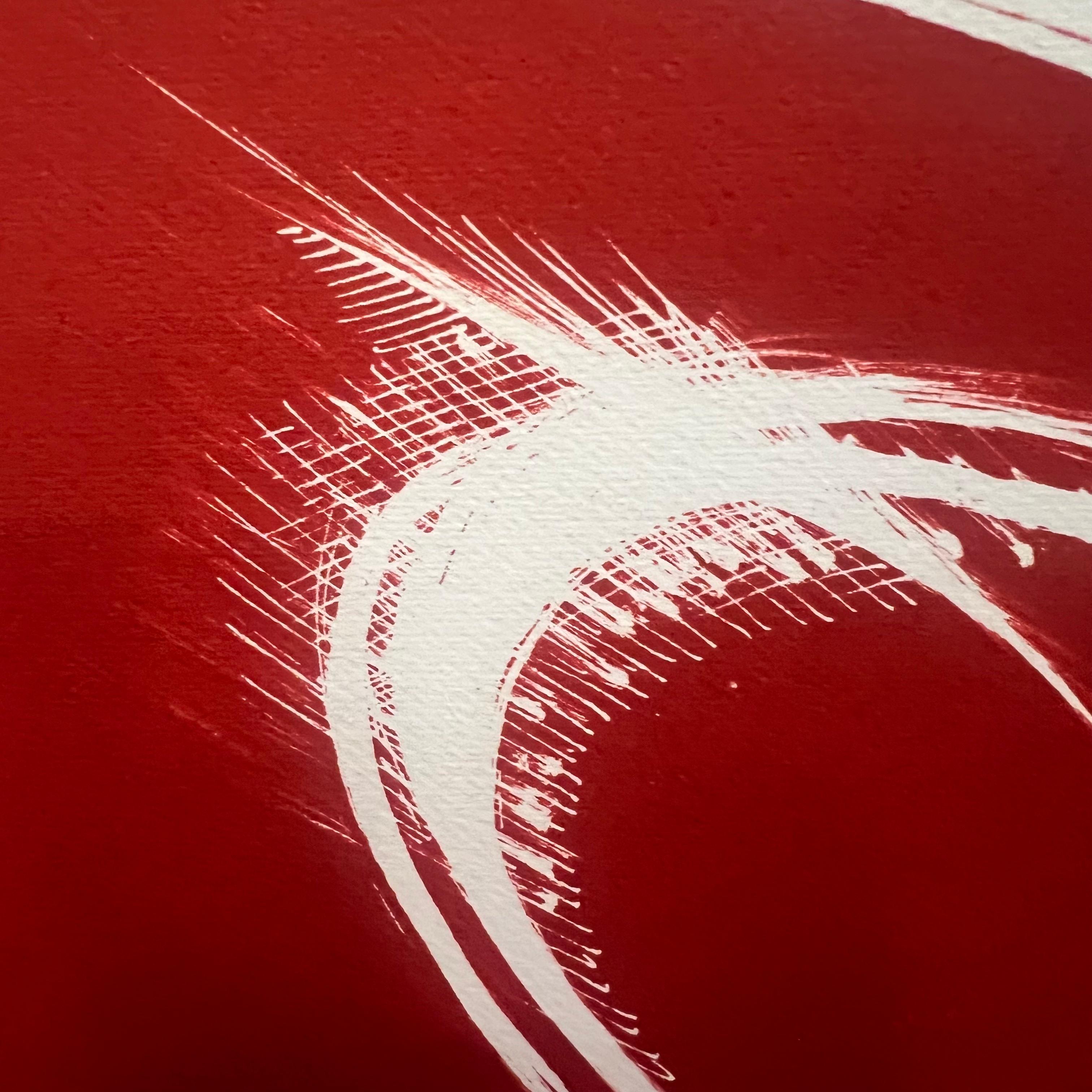 20th Century Serigrafia Monocroma su Fondo Rosso – Carmelo Cappello - Italia - 1963 in vendita