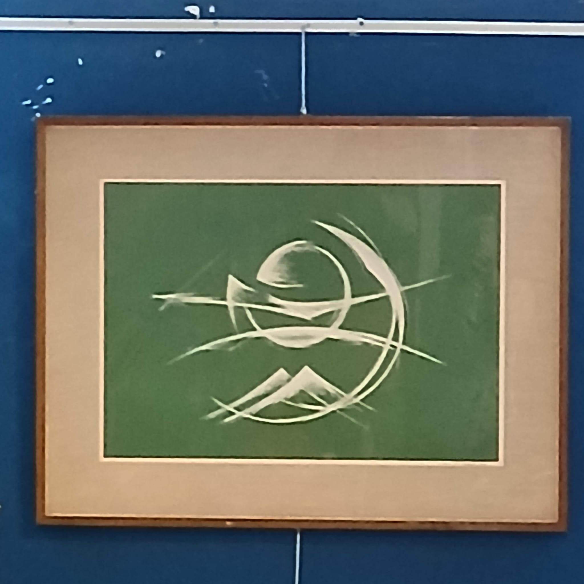 Mid-Century moderno Serigrafia Monocroma su Fondo Verde – Carmelo Cappello - Italia - 1964 in vendita