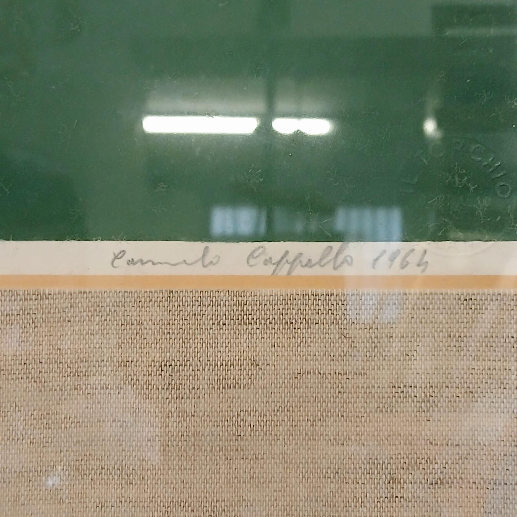 Serigrafia Monocroma su Fondo Verde – Carmelo Cappello - Italia - 1964 In condizioni buone in vendita a Milano, IT