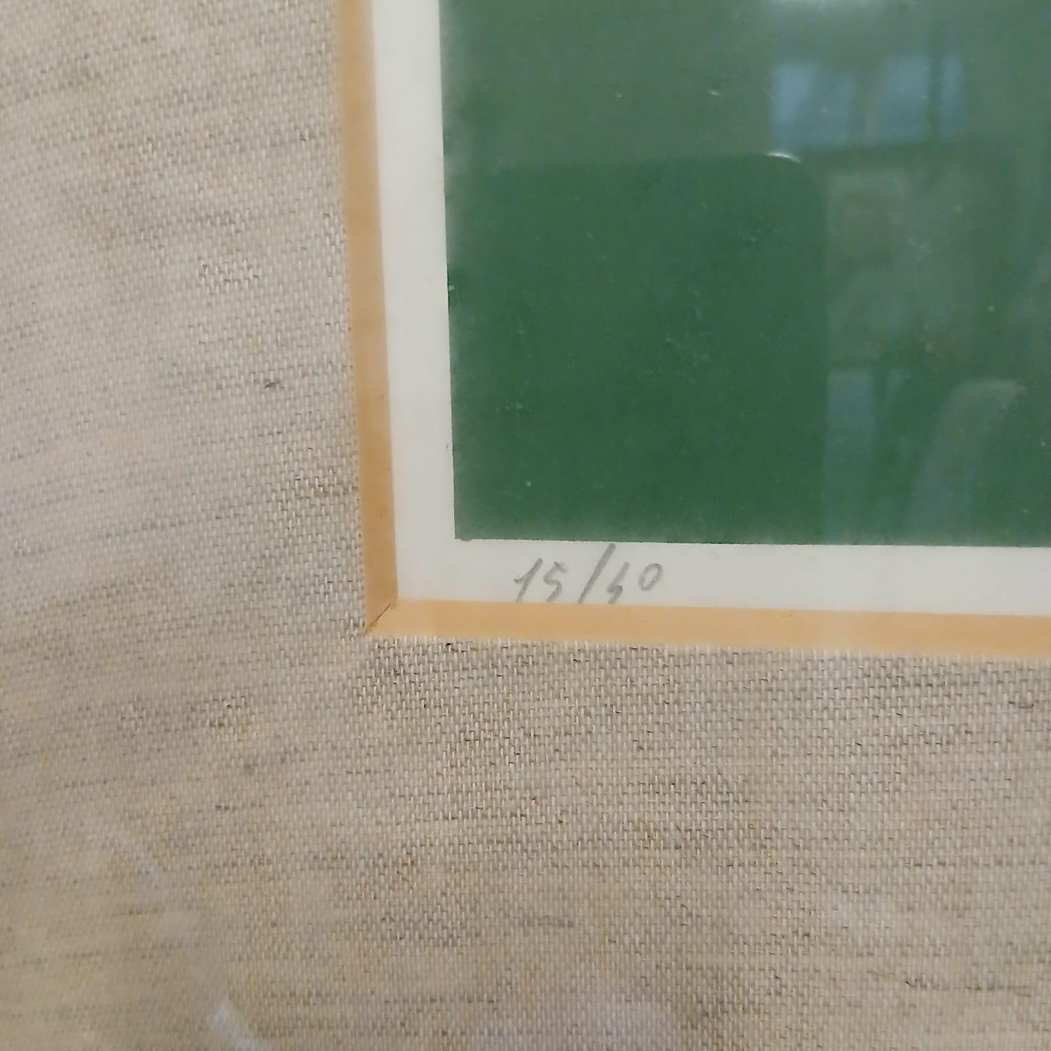 20th Century Serigrafia Monocroma su Fondo Verde – Carmelo Cappello - Italia - 1964 in vendita