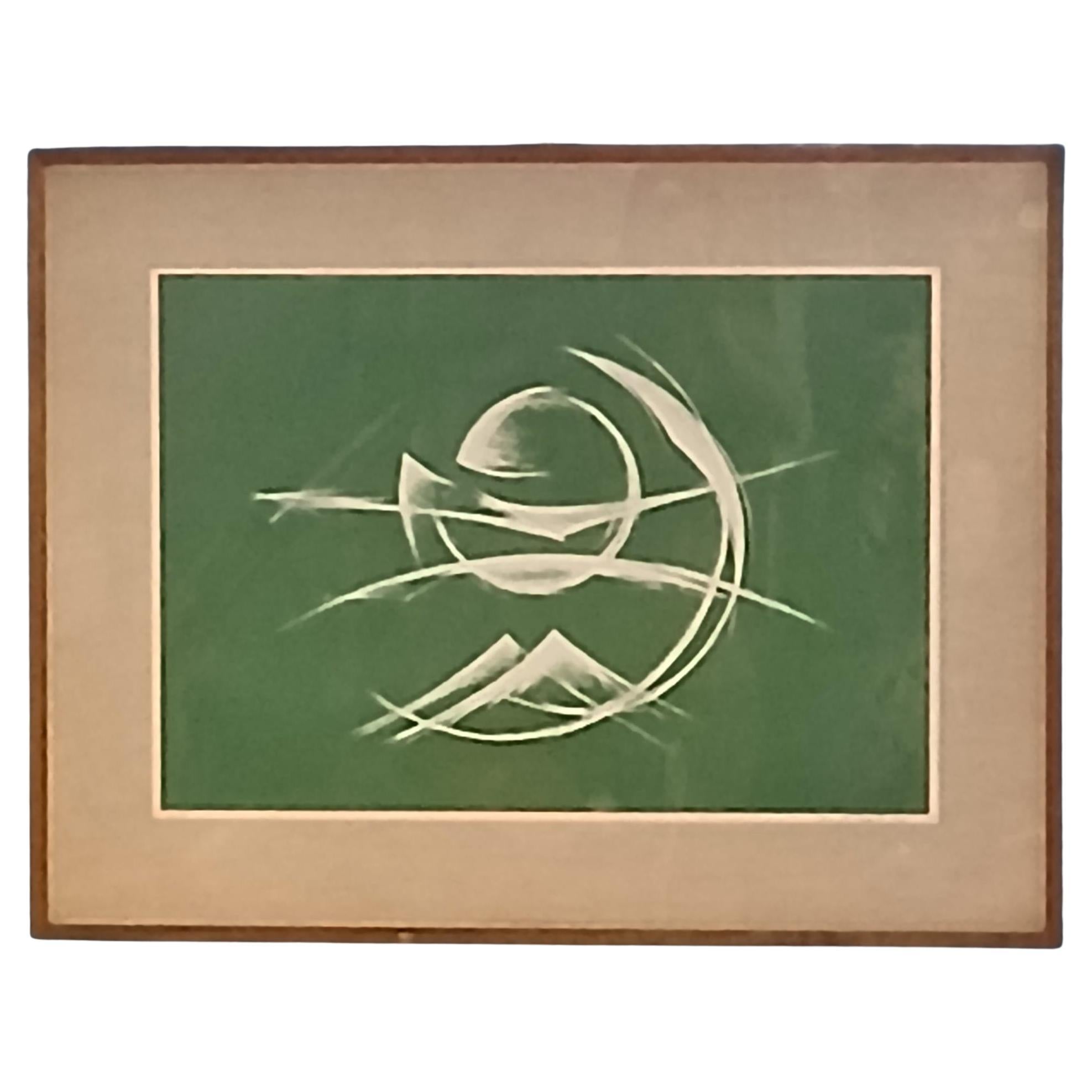 Serigrafia Monocroma su Fondo Verde – Carmelo Cappello - Italia - 1964 in vendita