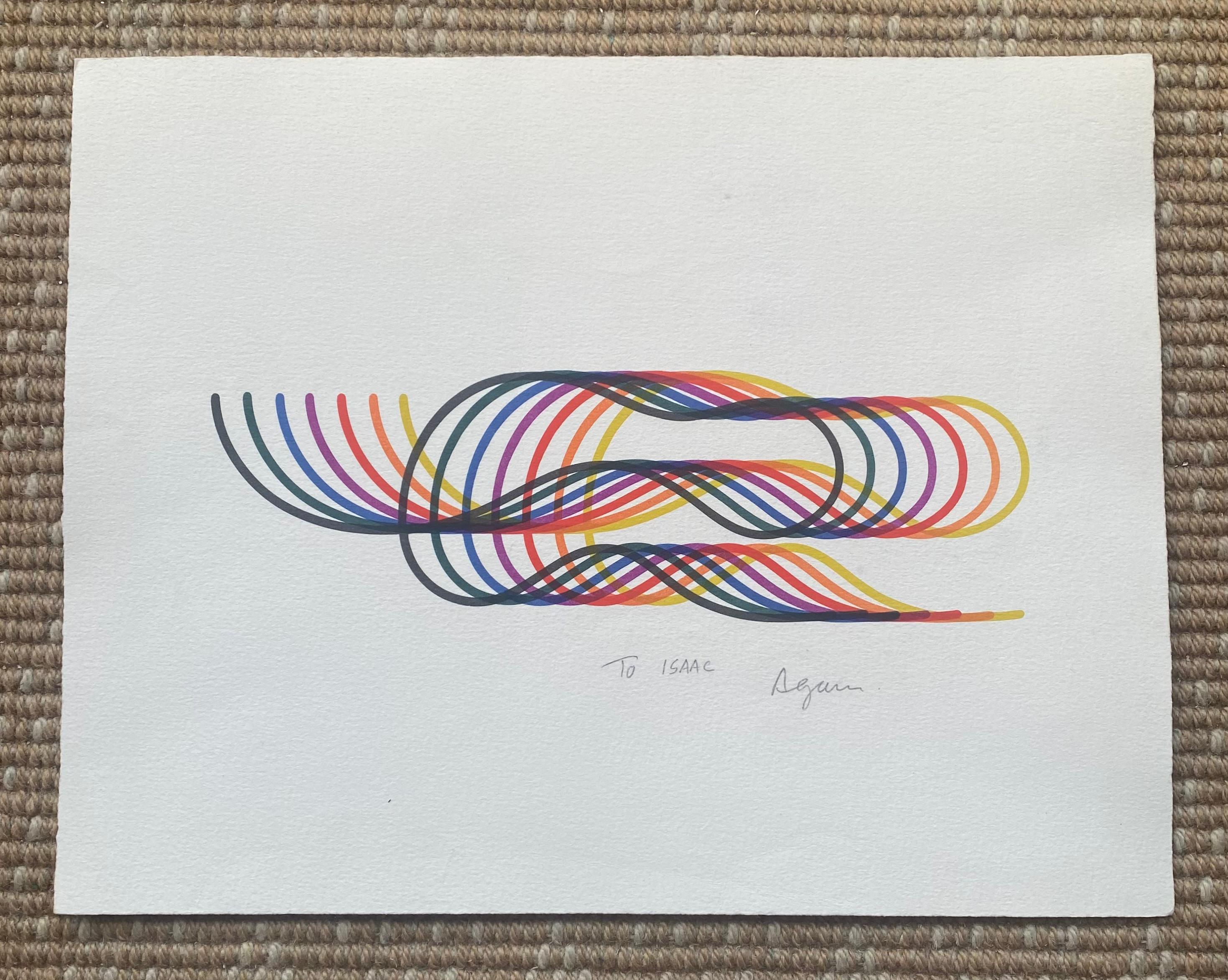 Paper Serigraph Dedicated to Isaac, Agam, 1975 For Sale