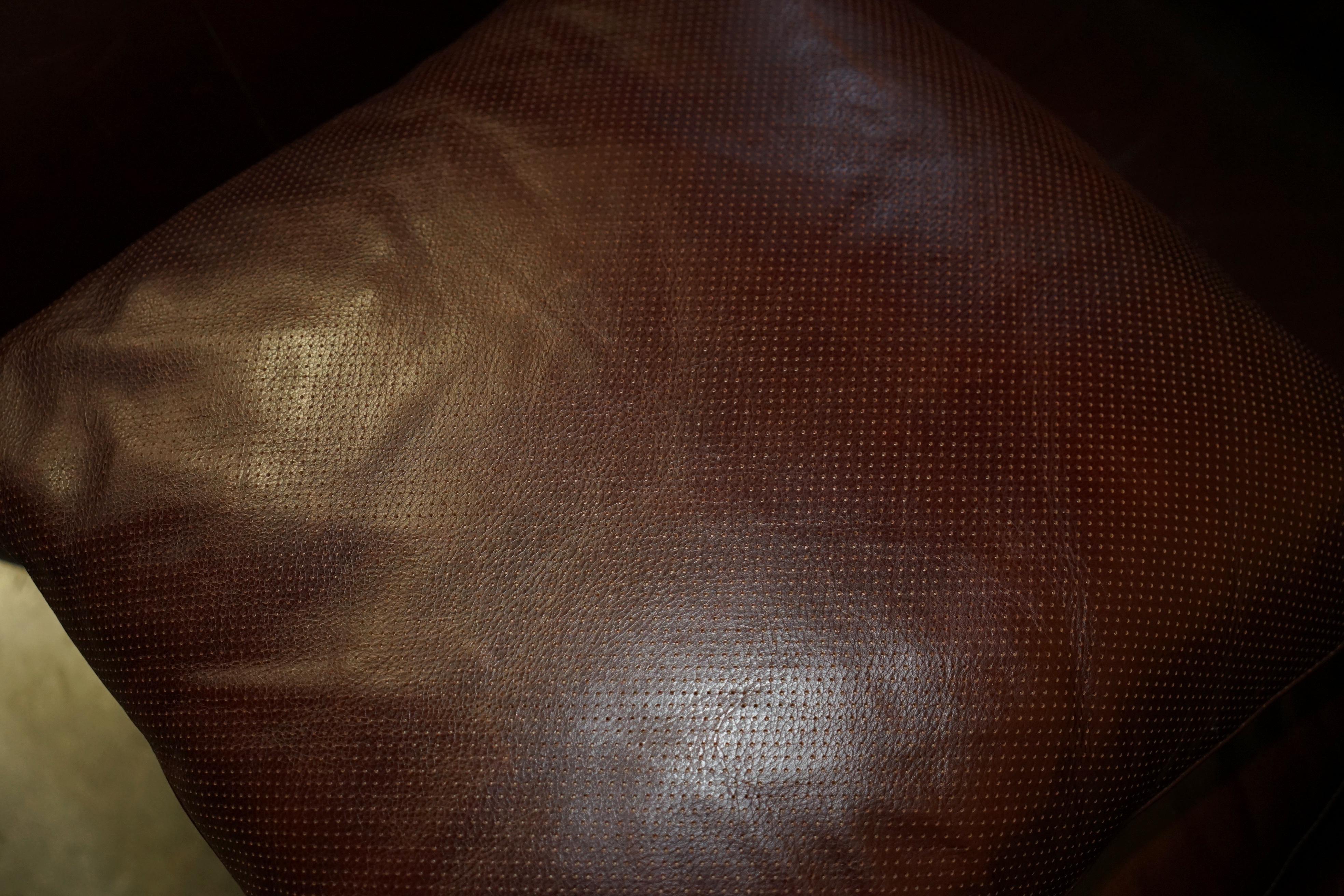 SERIOUSLY COOL & COMFORTABLE NATUZZI BROWN LEATHER TUB CLUB ARMCHAIR + CUSHIONs 10